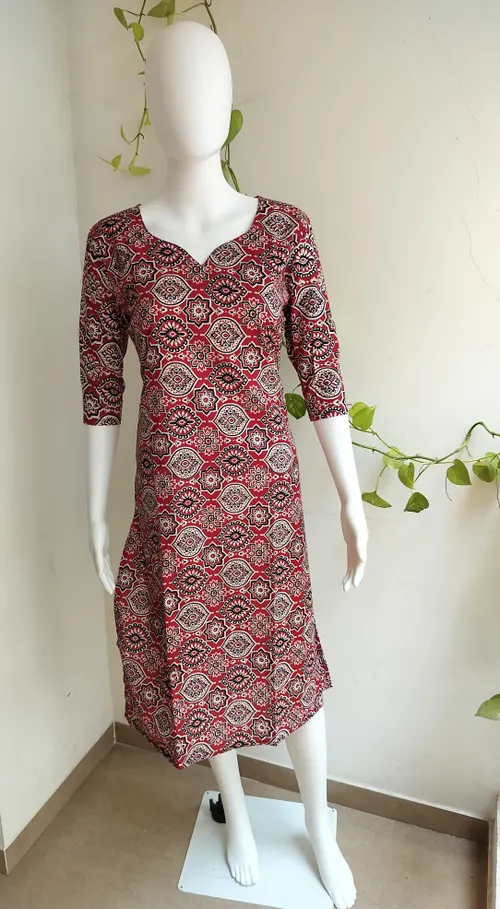 Cotton Flex Kurti - Ajrak Print 1